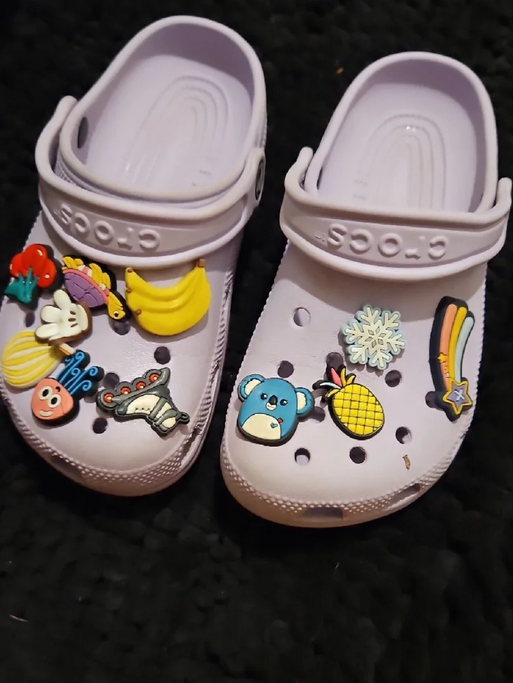 CROCS Kids Light Purple Clogs with Colorful Charms